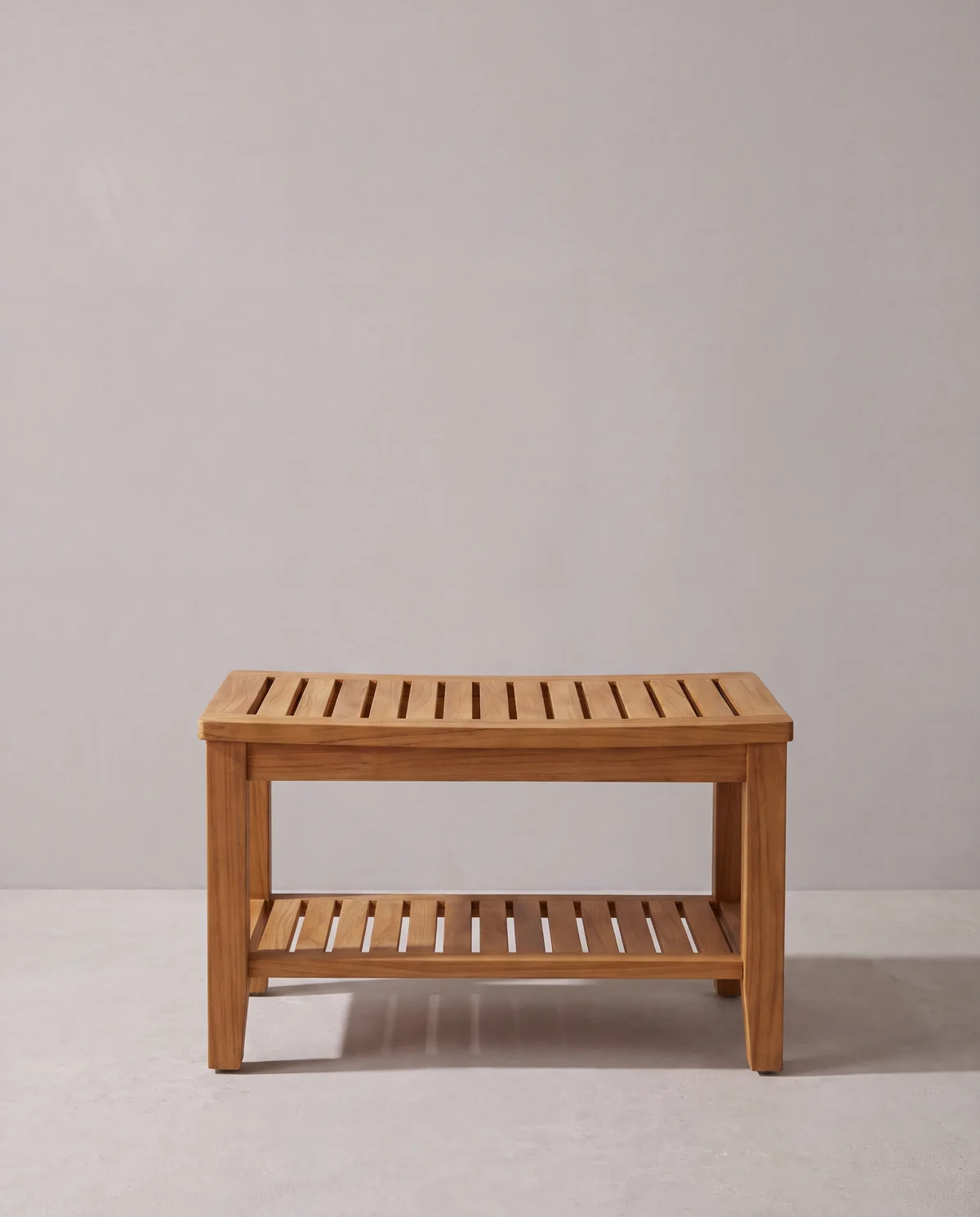 Teak shower bench, 24 in